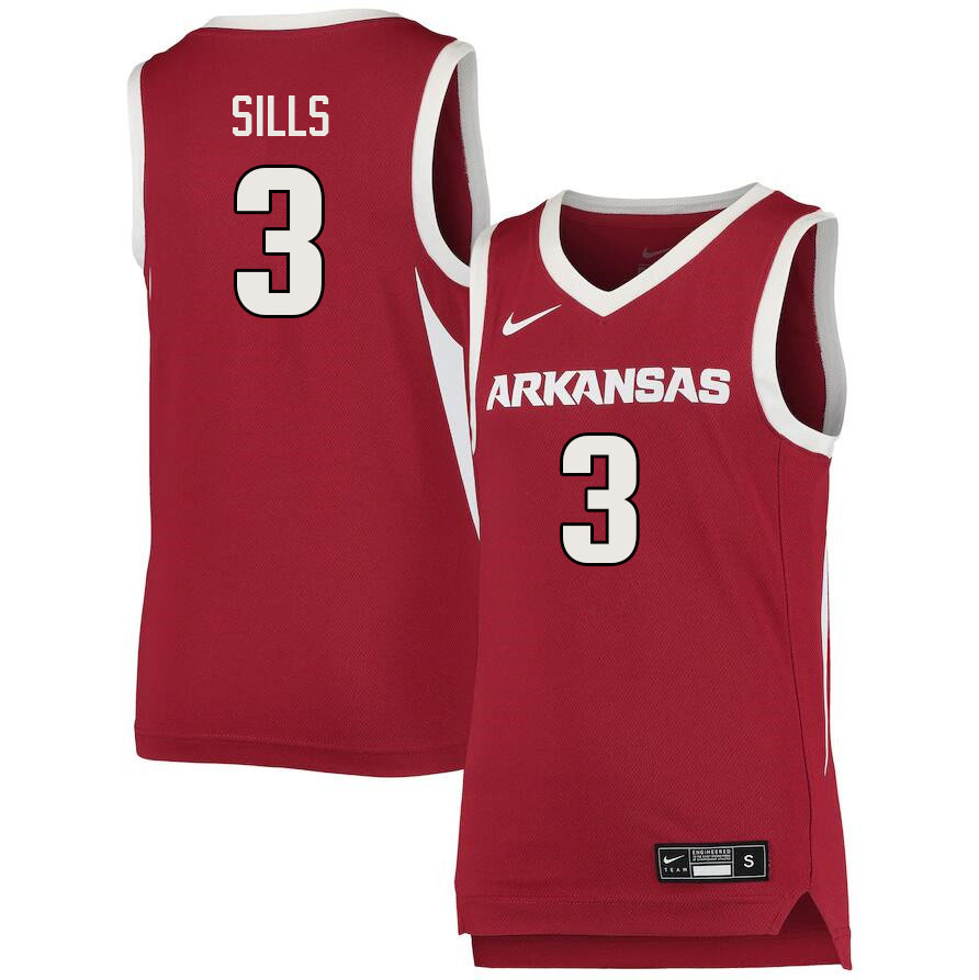 Men #3 Desi Sills Arkansas Razorbacks College Basketball Jerseys Sale-Cardinal - Click Image to Close